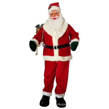 Christmas Standing Santa Claus With Ski Decorations